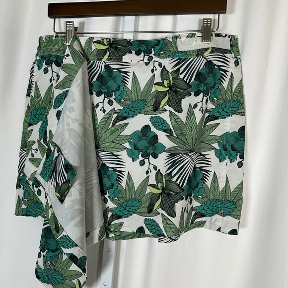 RipSkirt Hawaii Adjustable Wrap Skirt Length 1 Green Floral Sz L Beach Resort - Picture 3 of 8